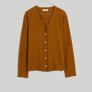 madewell v neck Cardigan in Checkerboard Jacquard